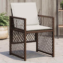 havestole 4 stk. med hynder polyrattan brun