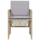 havestole 4 stk. med hynder polyrattan blandet beige