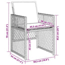 havestole 4 stk. med hynder polyrattan blandet beige