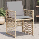 havestole 4 stk. med hynder polyrattan blandet beige