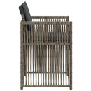 havestole med hynder 4 stk. polyrattan grå
