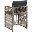 havestole med hynder 4 stk. polyrattan grå