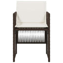 havestole 4 stk. med hynder polyrattan brun