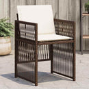 havestole 4 stk. med hynder polyrattan brun