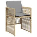 havestole 4 stk. med hynder polyrattan blandet beige