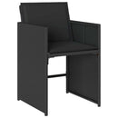 havestole med hynder 4 stk. polyrattan sort