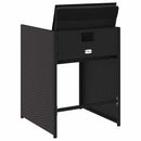 havestole med hynder 4 stk. polyrattan sort