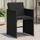 havestole med hynder 4 stk. polyrattan sort