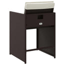 havestole 4 stk. med hynder polyrattan brun