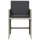 havestole 4 stk. med hynder polyrattan lysegrå