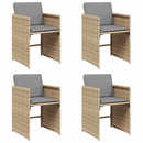 havestole 4 stk. med hynder polyrattan blandet beige