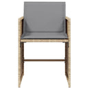 havestole 4 stk. med hynder polyrattan blandet beige