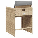 havestole 4 stk. med hynder polyrattan blandet beige