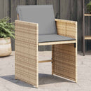havestole 4 stk. med hynder polyrattan blandet beige