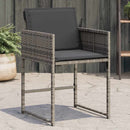 havestole med hynder 4 stk. polyrattan grå