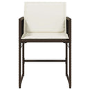 havestole 4 stk. med hynder polyrattan brun