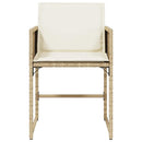 havestole 4 stk. med hynder polyrattan beige
