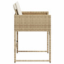 havestole 4 stk. med hynder polyrattan beige