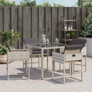 havestole 4 stk. med hynder polyrattan lysegrå