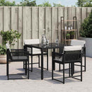 havestole med hynder 4 stk. polyrattan sort