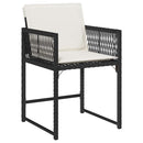 havestole med hynder 4 stk. polyrattan sort