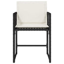 havestole med hynder 4 stk. polyrattan sort