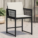 havestole med hynder 4 stk. polyrattan sort