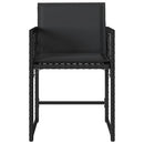 havestole med hynder 4 stk. polyrattan sort