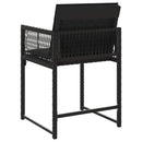 havestole med hynder 4 stk. polyrattan sort