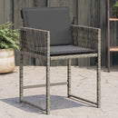 havestole med hynder 4 stk. polyrattan grå