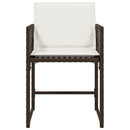 havestole 4 stk. med hynder polyrattan brun