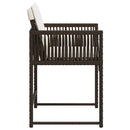 havestole 4 stk. med hynder polyrattan brun