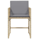 havestole 4 stk. med hynder polyrattan blandet beige