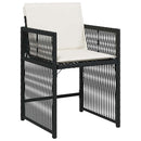 havestole med hynder 4 stk. polyrattan sort