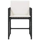 havestole med hynder 4 stk. polyrattan sort