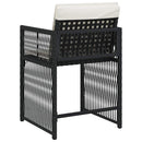 havestole med hynder 4 stk. polyrattan sort