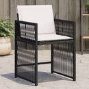 havestole med hynder 4 stk. polyrattan sort
