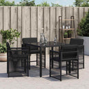 havestole med hynder 4 stk. polyrattan sort