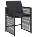 havestole med hynder 4 stk. polyrattan sort