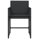 havestole med hynder 4 stk. polyrattan sort