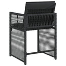 havestole med hynder 4 stk. polyrattan sort