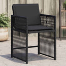 havestole med hynder 4 stk. polyrattan sort