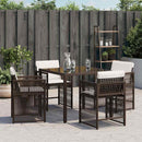 havestole 4 stk. med hynder polyrattan brun