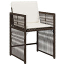 havestole 4 stk. med hynder polyrattan brun