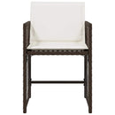 havestole 4 stk. med hynder polyrattan brun