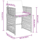 havestole 4 stk. med hynder polyrattan brun
