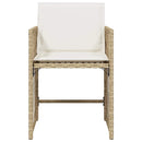 havestole 4 stk. med hynder polyrattan beige