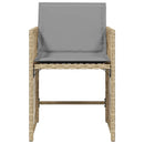 havestole 4 stk. med hynder polyrattan blandet beige