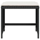 haveskammel med hynder 4 stk. 41x41x36 cm polyrattan sort