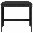 haveskammel med hynder 4 stk. 41x41x36 cm polyrattan sort